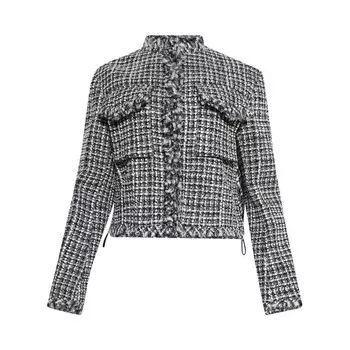 Куртка Sacai Tweed Jacket, цвет Off White/Blue