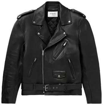 Куртка Saint Laurent Lambskin Biker Jacket 'Black', черный