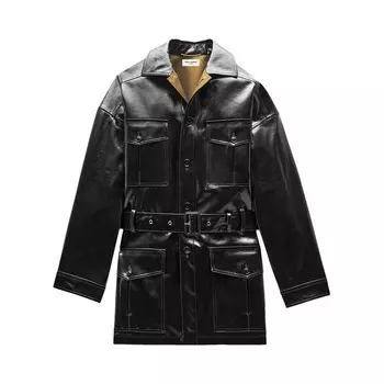 Куртка Saint Laurent Saharienne Jacket Black/Khaki, черный