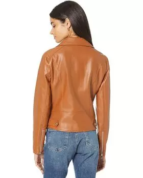 Куртка Sam Edelman Asymmetrical Zip PU Moto Jacket, цвет Luggage