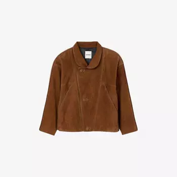 Куртка Sandro замшевая свободного кроя, коричневый