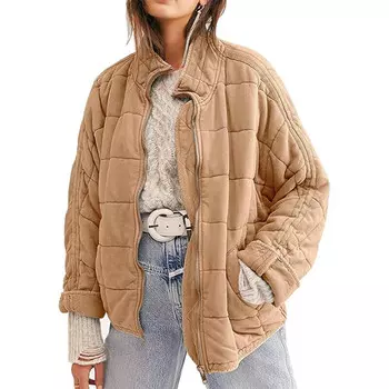 Куртка Saukole Winter Dolman Long Sleeve Full-zip Quilted, светло-коричневый