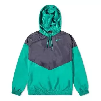 Куртка sb skateboard shield half zip hooded jacket for men blue/green Nike, синий