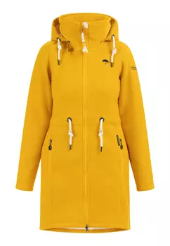 Куртка Schmuddelwedda Strick Mit Teddyfell, цвет Dunkelgelb Melange