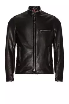 Куртка Schott Waxed Natural Pebbled Cowhide Cafe Leather, черный