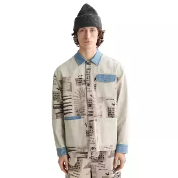 Куртка Scotch & Soda Printed & Washed Worker, бежевый