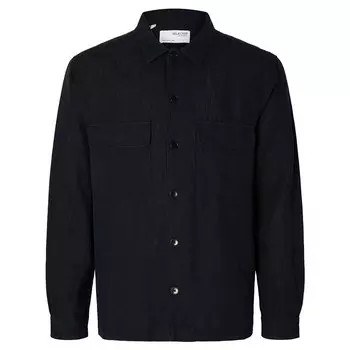 Куртка Selected Mads-Linen overshirt, черный
