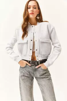 Куртка - Серый - Классический крой Olalook, серый