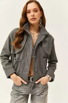 Куртка - Серый - Классический крой Olalook, серый