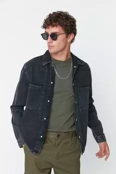 Куртка - Серый - Классический крой Trendyol, серый