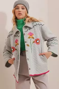 Куртка - Серый - Oversize Trend Alaat Stili, серый