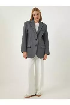 Куртка - Серый - Свободный крой Happiness stanbul