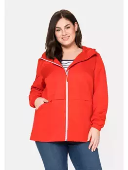 Куртка Sheego "Большие размеры" с капюшоном из водоотталкивающей микрофибры, красный
