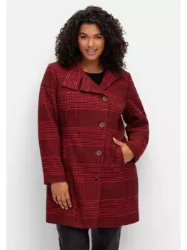 Куртка Sheego by Joe Browns "Большие размеры", без капюшона, имитация шерсти, легкий трапеция, красный