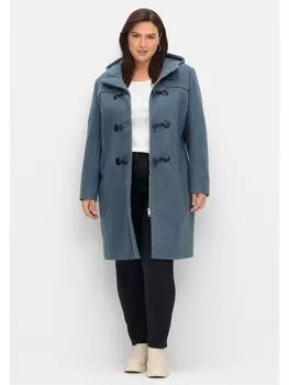 Куртка sheego Dufflecoat, цвет taubenblau