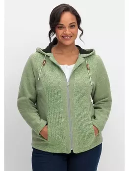 Куртка sheego Fleecejacke, светло-зеленый