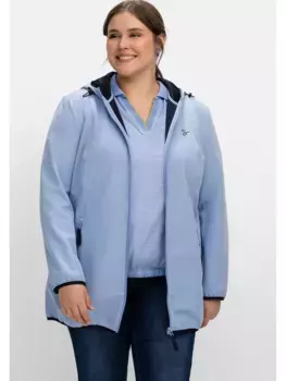 Куртка Sheego Softshell "Большие размеры", с капюшоном и контрастными деталями, синий