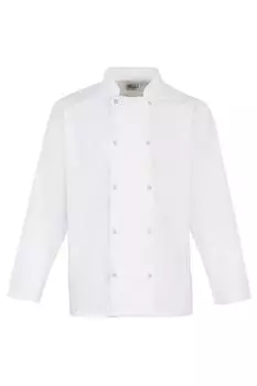 Куртка шеф-повара с длинными рукавами и заклепками спереди Одежда для шеф-поваров Premier, белый