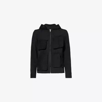 Куртка шерстяная классического кроя с капюшоном и нашивками Black Comme Des Garcon, черный