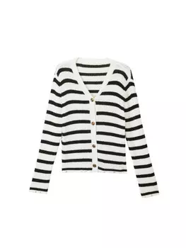 Куртка шерстяная MSlan в полоску, кремовый