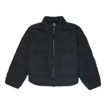Куртка short down puffer jacket 'black' Converse, черный