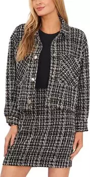 Куртка Short Length Tweed Shacket CeCe, цвет Rich Black