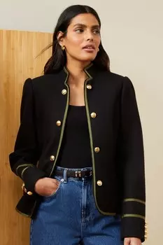 Куртка шорты в стиле милитари с наконечниками Love & Roses, черный