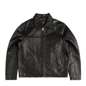 Куртка Silence Monogram Leather Jacket Daily Paper, черный