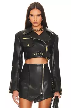 Куртка SIMKHAI Araceli Cropped Moto, черный
