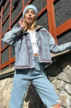 Куртка - Синий - Oversize Trend Alaat Stili, синий