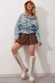 Куртка - Синий - Oversize Trend Alaat Stili, синий