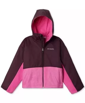 Куртка смешанного цвета с молнией во всю длину и капюшоном для больших девочек Benton Springs Columbia, розовый