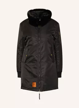 Куртка со съемным воротником и искусственным мехом BOMBERS ORIGINAL, черный