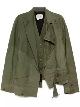 Куртка со вставками Greg Lauren, зеленый