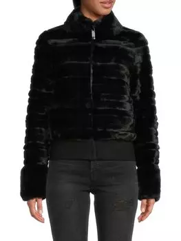 Куртка со вставками из искусственного меха Belle Fare, черный