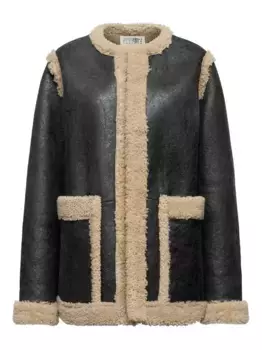 Куртка со вставками из овчины MM6 Maison Margiela, черный