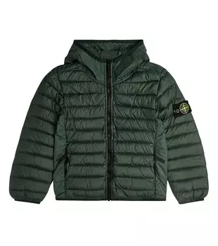 Куртка со вставками из пуха Stone Island Junior, зеленый