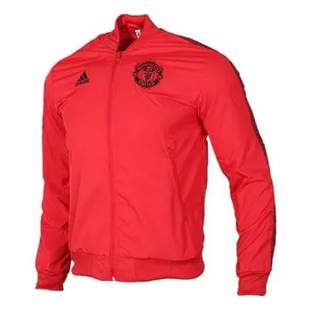 Куртка soccer/football manchester united long sleeves zipper jacket sports red Adidas, красный