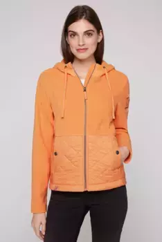 Куртка SOCCX флисовая, с капюшоном, с вышивкой на спине, цвет Apricot Blush