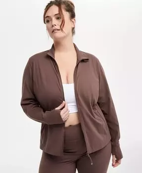 Куртка Soft Flex Solid с молнией во всю длину, большого размера ID Ideology, коричневый