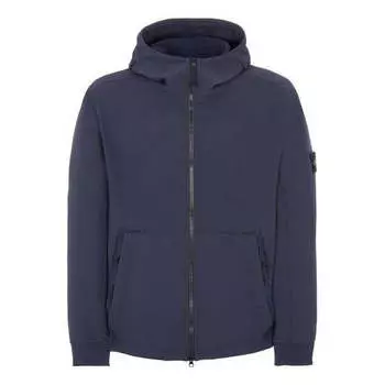 Куртка soft-shell hooded jacket 'navy' Stone Island, синий