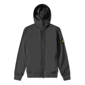 Куртка soft shell-r hooded jacket 'black' Stone Island, черный