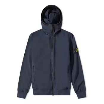 Куртка soft shell-r hooded jacket 'navy' Stone Island, синий