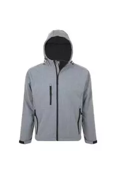 Куртка Soft Shell с капюшоном Replay (дышащая, ветрозащитная и водостойкая) SOL'S, серый