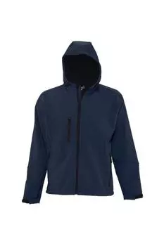 Куртка Soft Shell с капюшоном Replay (дышащая, ветрозащитная и водостойкая) SOL'S, темно-синий