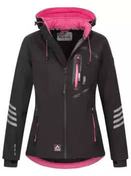 Куртка софтшелл Arctic Seven "ASNIcolia", функциональная куртка для активного отдыха со съемным капюшоном, цвет Schwarz - Pink