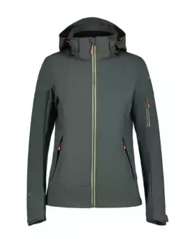 Куртка софтшелл Icepeak "D SOFTSHELL JACKE BATHGATE" (1 шт.), с капюшоном, водоотталкивающая, зеленый