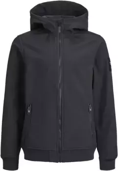 Куртка софтшелл Jack & Jones для детей "JJEBASIC SOFTSHELL HOOD SN JNR", с капюшоном Jack & Jones Junior, черный