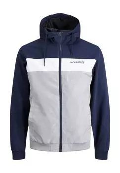 Куртка Softshell, капюшон, кулиска, мужская JACK & JONES, цвет Navy Blaze