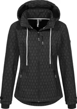 Куртка софтшелл LPO "SHELBY PEAK III Women", легкая куртка софтшелл с принтом по всей поверхности и съемным капюшоном, черный